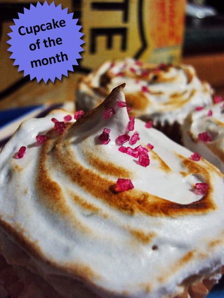 January cupcake: angel food with meringue icing