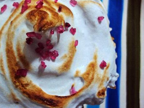 January cupcake: angel food with meringue icing