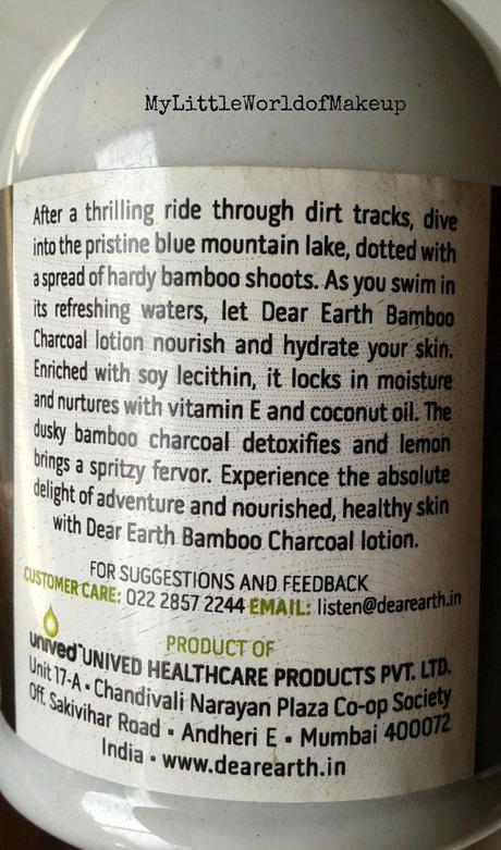 Dear Earth Bamboo Charcoal Moisturizing Lotion Review