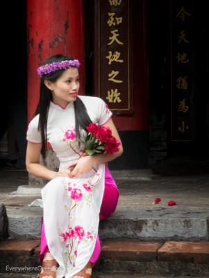 Pretty Girl in Traditional Asian Dress