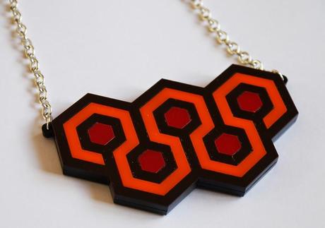 Sugar and Vice Necklcae, Overlook Hotel necklace, The Shining necklace, horror inspired necklace, abstract pattern necklace