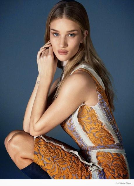 Rosie Huntington-Whiteley Tries on the Spring Fashion Trends for Elle UK
