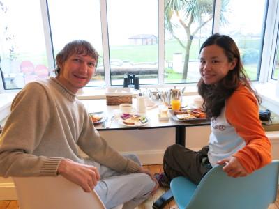 Staying at Cairn Bay Lodge, Bangor, Northern Ireland Enjoying our Northern Irish breakfast in the Cairn Bay Lodge.