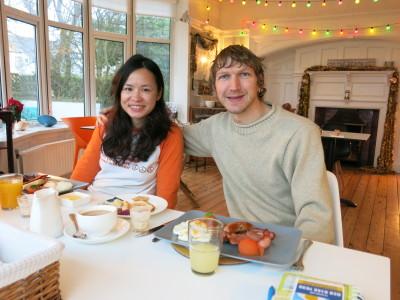 Staying at Cairn Bay Lodge, Bangor, Northern Ireland Enjoying our Northern Irish breakfast in the Cairn Bay Lodge.