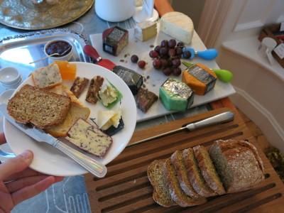 Staying at Cairn Bay Lodge, Bangor, Northern Ireland The cheeseboard.