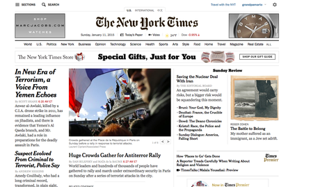 The New York Times Sunday edition: print versus digital