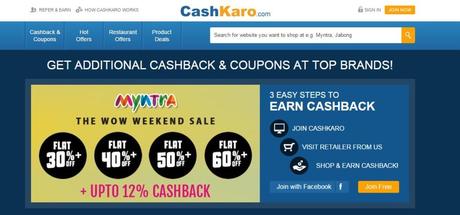 earn cashback through cashkaro