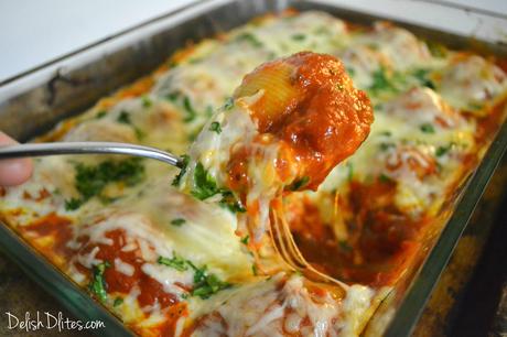 Chicken, Ricotta and Spinach Stuffed Shells