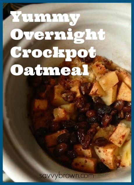 overnight crockpot oatmeal, savvy brown