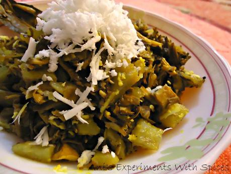 Mochar Ghonto (A Mixed Veg Dish with Banana Flowers And Potatoes) ~ A Bengali Delicacy Mochar Ghonto (A Mixed Veg Dish with Banana Flowers And Potatoes) ~ A Bengali Delicacy