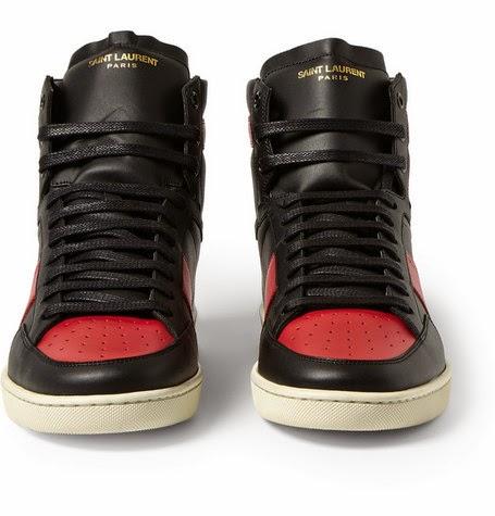 Clean And Easy To The Finish: Saint Laurent SL01H Leather High Top Sneaker