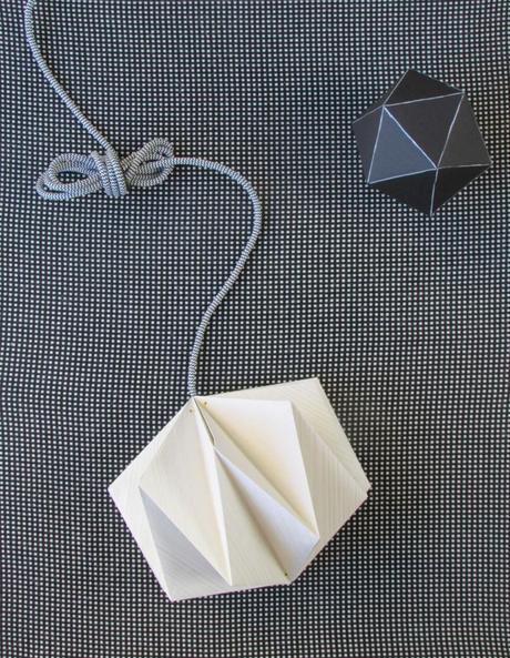 Origami Hanging Lamp Made From Wallpaper | Francois et Moi