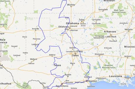 Comparing the sizes of Texas and the United Kingdom.