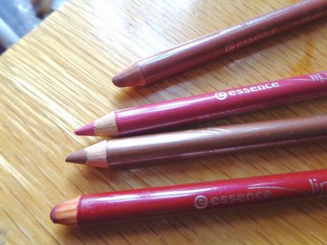 4-in-1 review: Essence Lip Liners in Red Blush, Hot Chocolate, Honey Bun and Cute Pink
