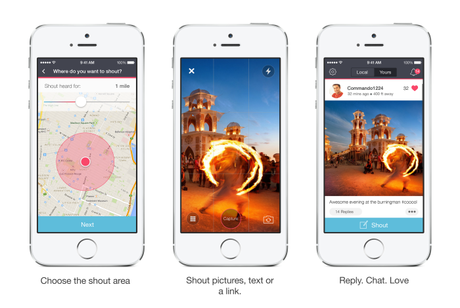 Shout location based social sharing app by Spangle