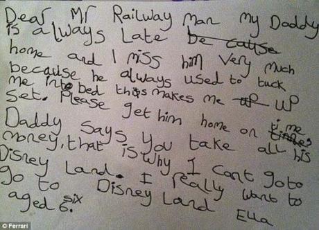 Letter to Railways from Okhil Babu .. to 6 year old in UK