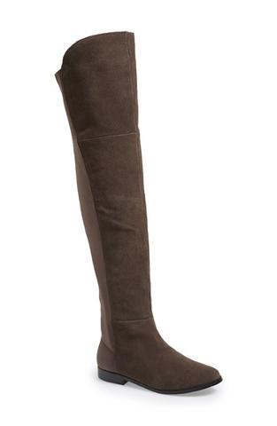 Chinese Laundry - 'Riley' Stretch Back Suede Over The Knee Boot (Women) Womens Smoke