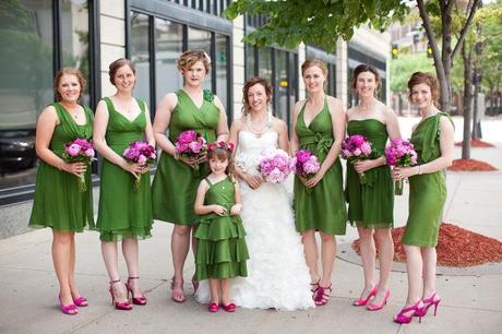 Green bridesmaid dress
