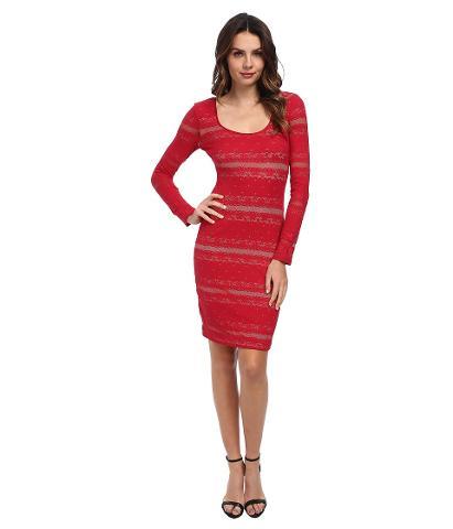 BCBG - Tanya Lace Cocktail Dress Women's Dress - Red