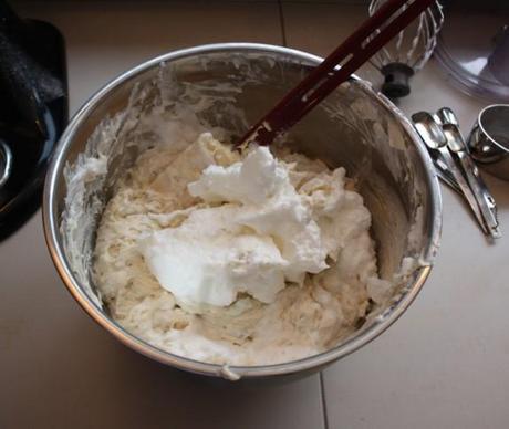Mixing nutcake batter