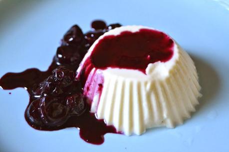 Panna Cotta with Blueberry Limoncello Syrup