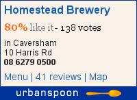 New Perth bars & restaurants round up Homestead Brewery on Urbanspoon