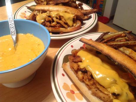 Homemade Calzones, Easy Queso Cheese Sauce and a Review of Field Roast Cheese Slices chao cheese sauce philly (32)