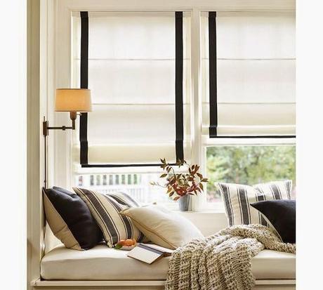 Roman blinds in the living room