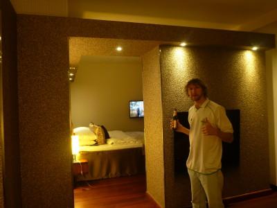 My Stay at the Clarion Collection Hotel Christiania Teater in Oslo, Norway In my room enjoying a beer after a long few days of travel