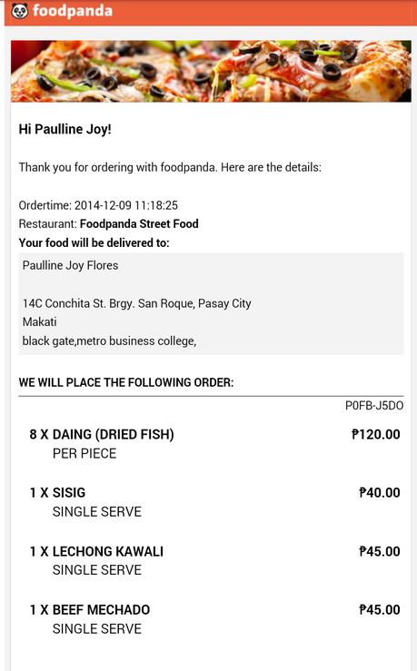 My FoodPandaPH Experience My FoodPandaPH Experience