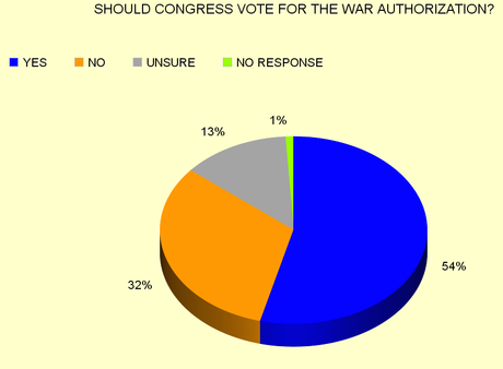 Slightly Over Half Of Public Supports The War Authorization