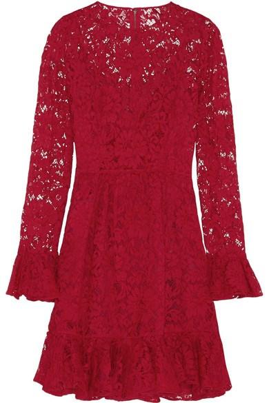 LAST-MINUTE VALENTINE’S GIFT GUIDE Dolce&Gabbana-ruffled-cotton-blend-lace-mini-dress