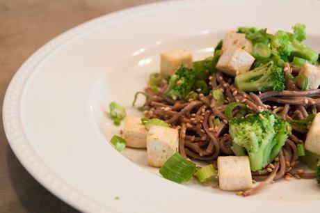 Sweet Sesame Noodles with Tofu and Broccoli