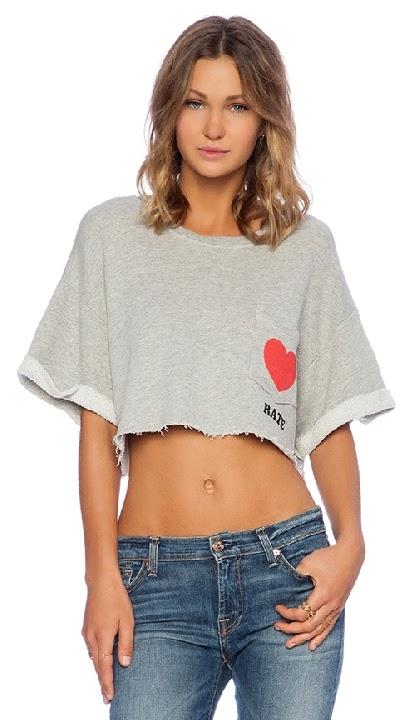 FOXERCISE HEART RATE CROP TEE WILDFOX COUTURE