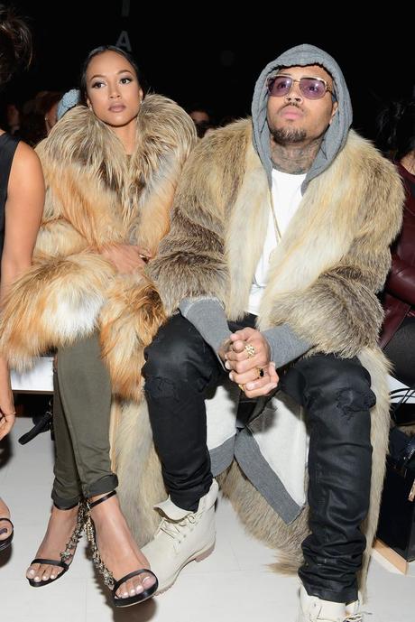 Chris Brown & Karrueche Tran Attend Michael Costello Fashion Show