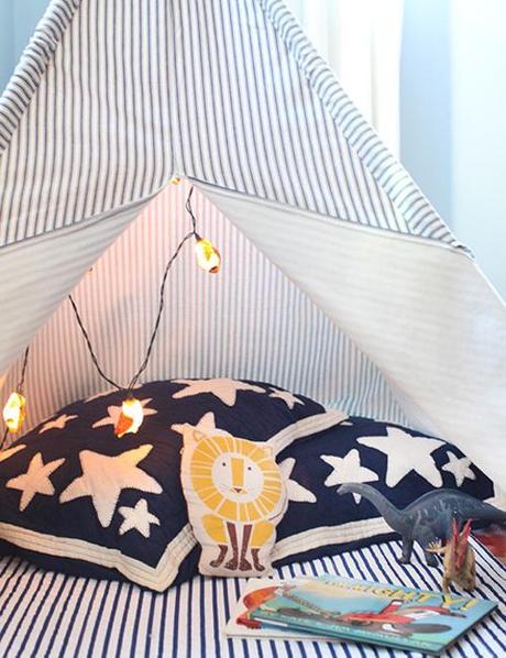 Design Diary: Boys’ Bedroom Makeover by Robin M. Anderson boys-bedroom-reading-nook-teepee