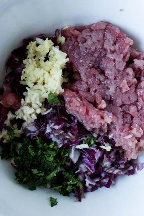 Chinese Dumplings: radicchio, beef and mint! Chinese Dumplings: radicchio, beef and mint!