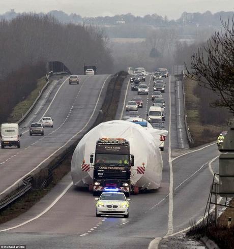 ODC ~ Boeing 747 transported by road  along British motorway