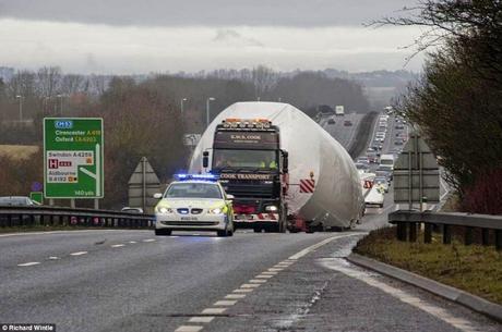 ODC ~ Boeing 747 transported by road  along British motorway