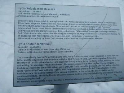 Backpacking in Estonia: Top 17 Sights in Parnu About Lydia Koidula