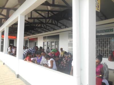 World Borders: How to Get From Guyana to Suriname (Ferry from Moleson Creek to South Drain) Queue to leave Guyana at Moleson Creek