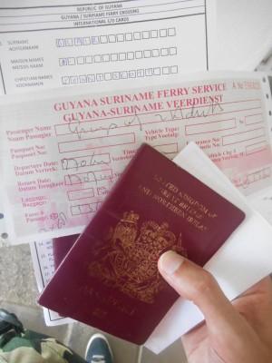 World Borders: How to Get From Guyana to Suriname (Ferry from Moleson Creek to South Drain) Passport, ferry ticket and immigration forms