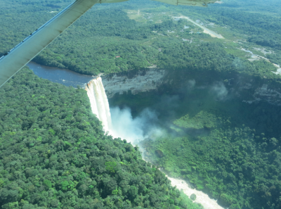 World Borders: How to Get From Guyana to Suriname (Ferry from Moleson Creek to South Drain) View of Kaieteur Falls from the flight