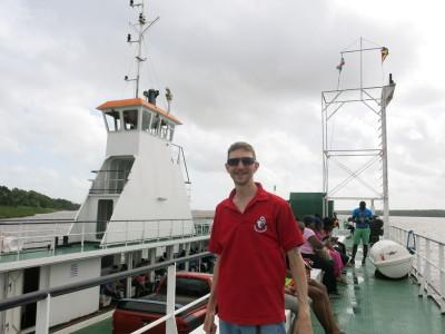 World Borders: How to Get From Guyana to Suriname (Ferry from Moleson Creek to South Drain) Chilling out on the ferry from Guyana to Suriname.