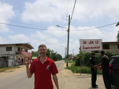 World Borders: How to Get From Guyana to Suriname (Ferry from Moleson Creek to South Drain) A beer on route back to Suriname