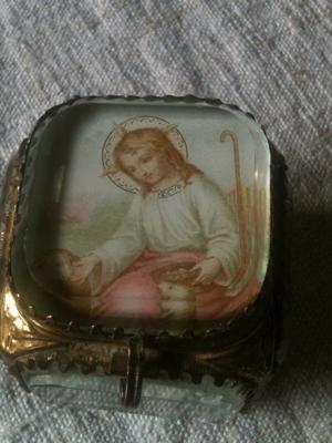 Glass Relic Holder with Angel