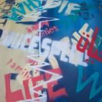 Muscat Youth Summit A collage of their stencil messages.