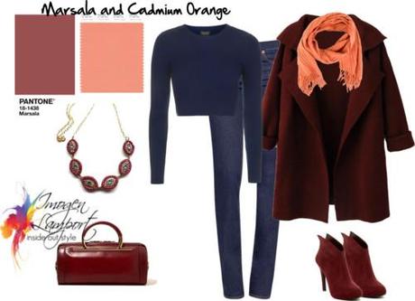 Marsala and cadmium orange