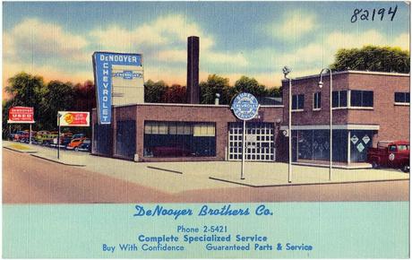 DeNooyer Chevrolet, a small Michigan town car dealership that has been in business since the 30's or so, and I recently learned that my Great Grandfather worked there for 30 some years ago, retired from it in the 1960's