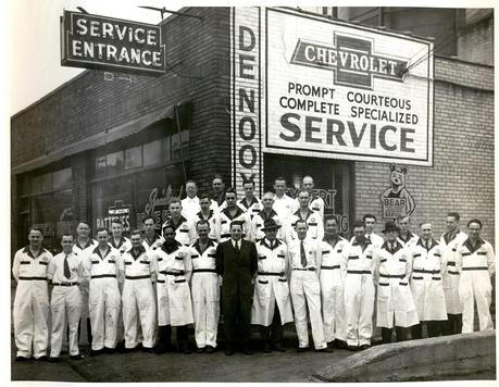 DeNooyer Chevrolet, a small Michigan town car dealership that has been in business since the 30's or so, and I recently learned that my Great Grandfather worked there for 30 some years ago, retired from it in the 1960's